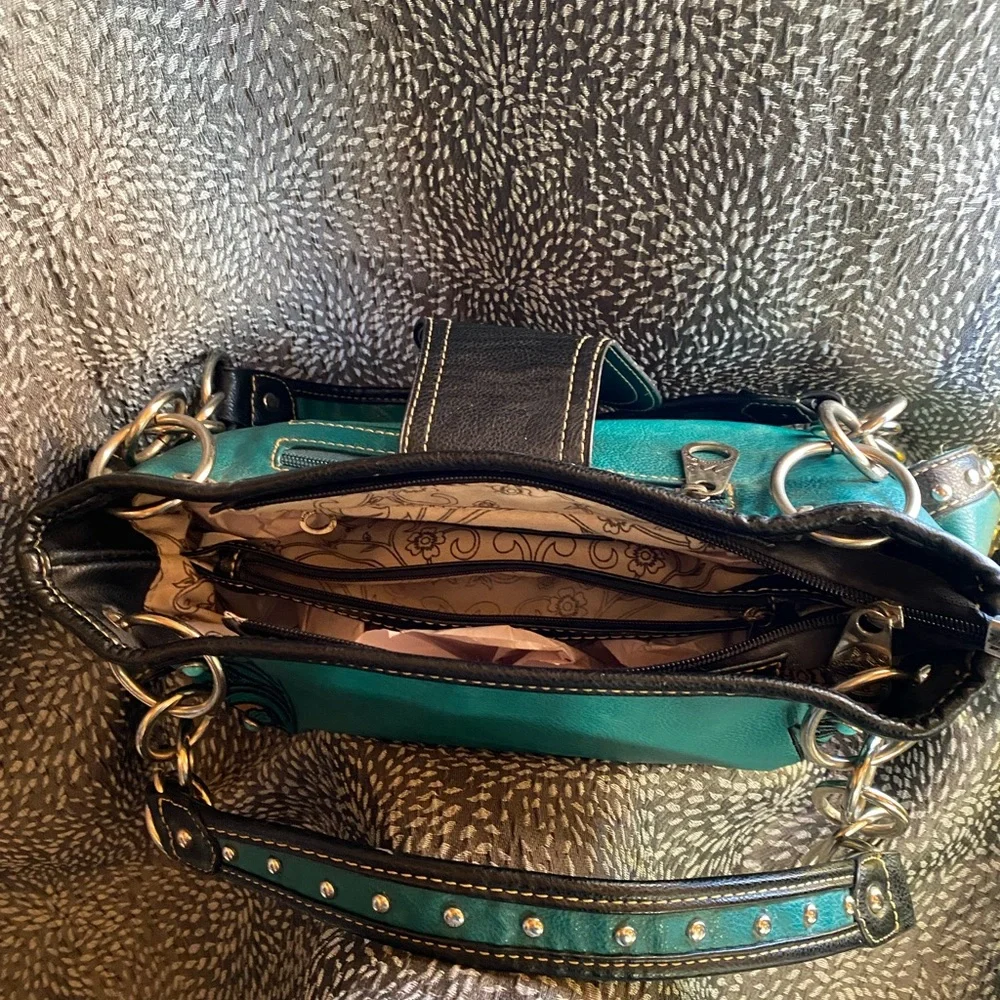 MONTANA WEST Turquoise Leather Purse - Picture 6 of 7